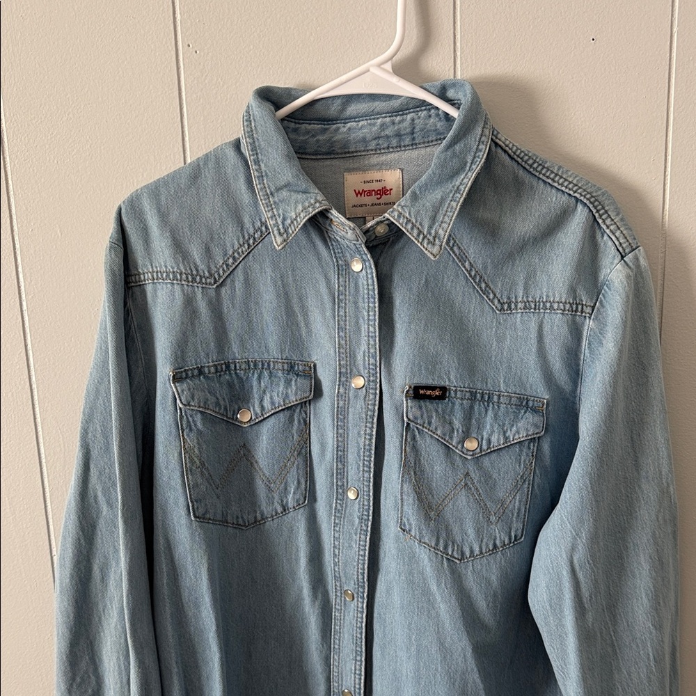 Wrangler Light Blue Denim Western Shirt